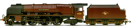 Princess Coronation Class Locomotive - City Of Nottingham (Weathered)