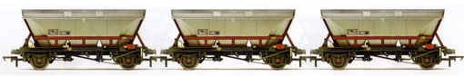 EWS 32.5T MGR Coal Hoppers With Canopies (HBA) - Three Wagon Pack (Weathered)
