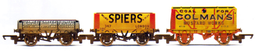 James Carter, Spiers and Colemans Mustard Works Private Owner Wagons - Three Wagon Pack (Weathered)
